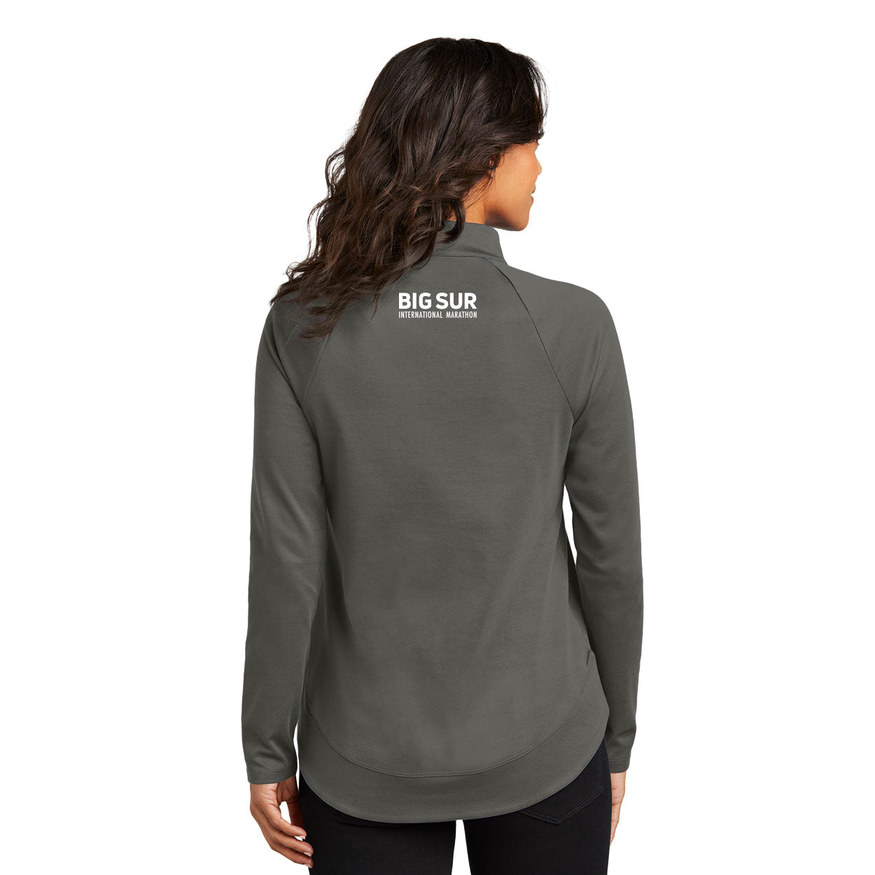 BIG SUR MARATHON FINISHER WOMEN'S C-FREE CYPRESS 1/4-ZIP - CUSTOM EMBROIDERY WITH YOUR TIME