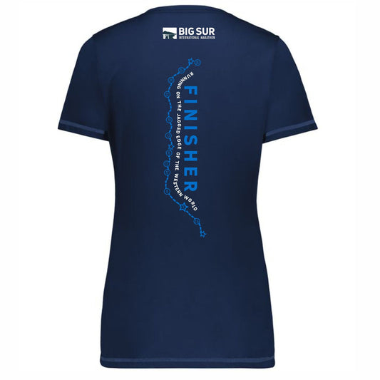 BSIM Women's Tech V-Neck Topstitch Tee -Navy- Finisher 23