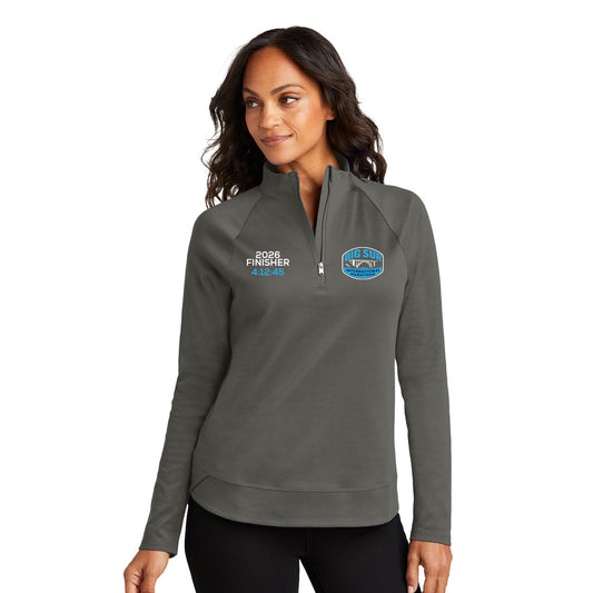 BIG SUR MARATHON FINISHER WOMEN'S C-FREE CYPRESS 1/4-ZIP - CUSTOM EMBROIDERY WITH YOUR TIME