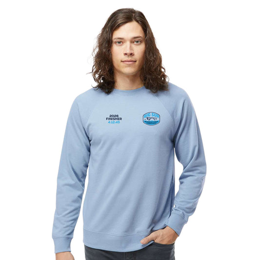 BIG SUR MARATHON FINISHER LIGHTWEIGHT LOOPBACK TERRY CREWNECK SWEATSHIRT - CUSTOM EMBROIDERY WITH YOUR TIME