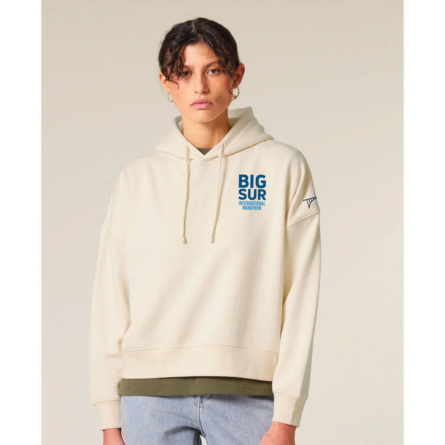 BSIM Women's Organic Fleece Hoody -Natural- Embroidery