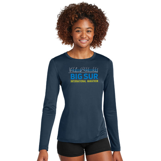 BSIM Women's LS Tech UPF50 Tee -Navy- 2026 Course