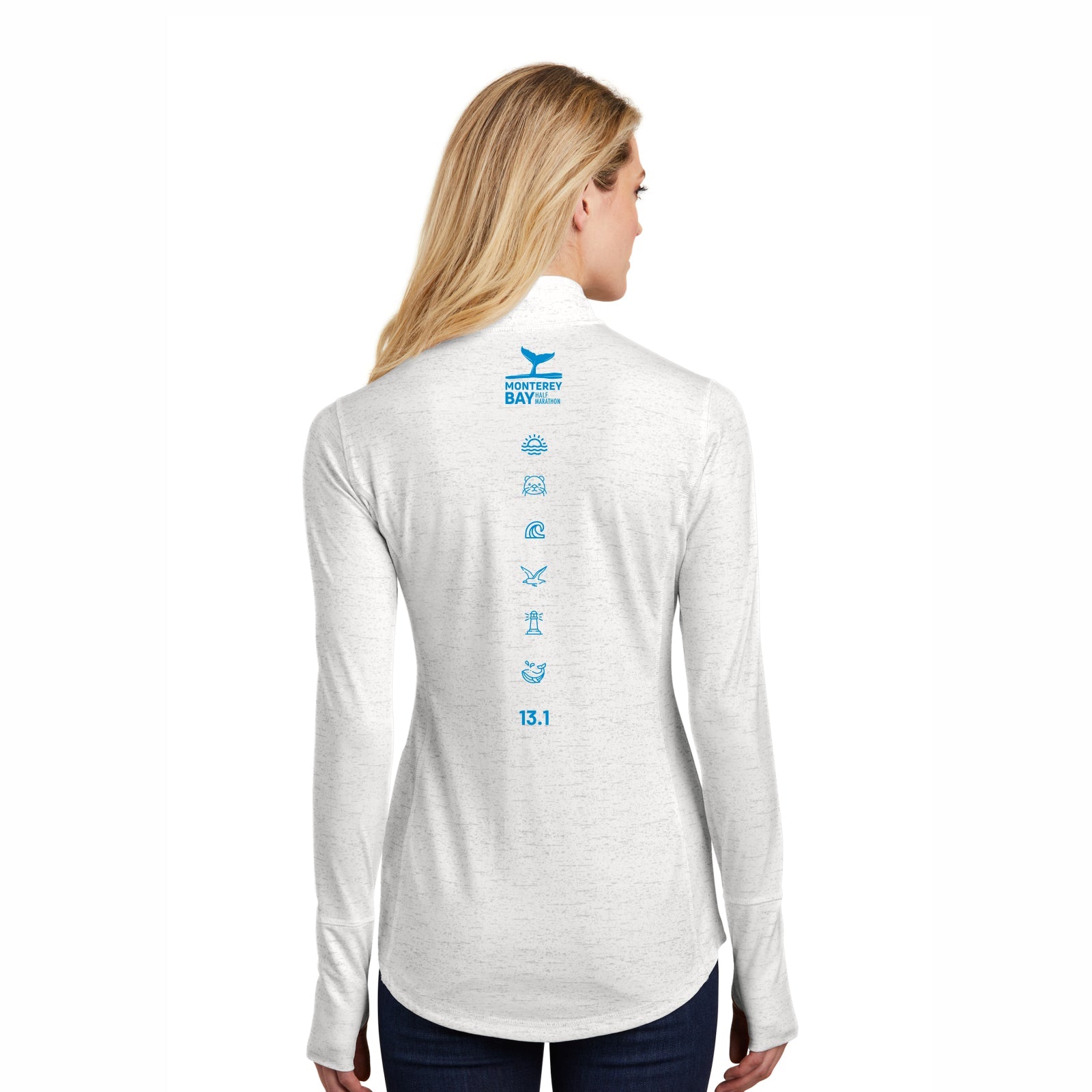 MBH Women's Tech Reflective 1/2 Zip -White- LCP