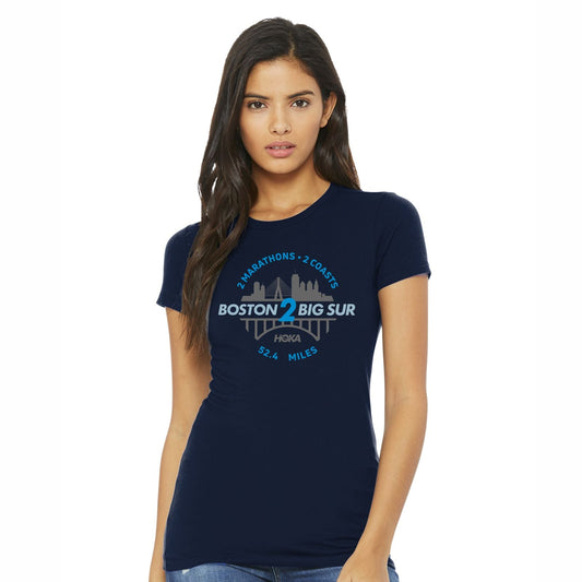 BSIM Women's Slim Fit Tee -Navy- Boston 2 Big Sur